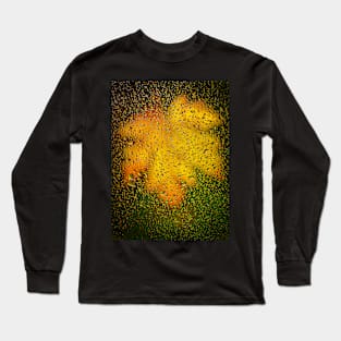 Acer Leaf Seen Through Rain-covered Window Long Sleeve T-Shirt